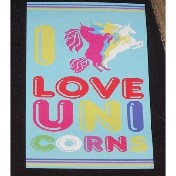 New I Love Unicorns Beach Bath Pool Towel Girl Gift Unicorn Cute Colorful 30x60 - Picture 2 of 2